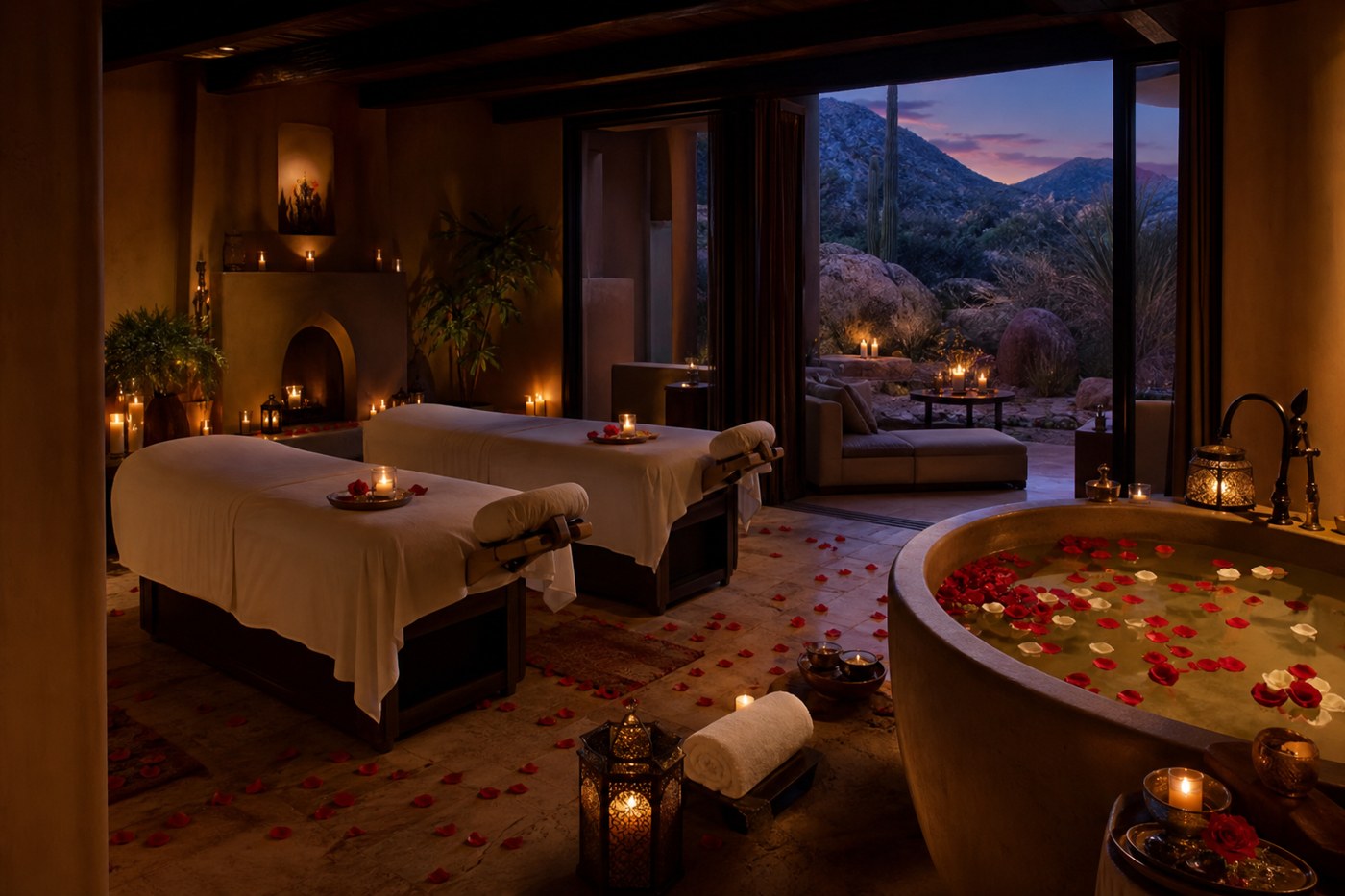 Couples spa suite for the Rose and Salt ritual